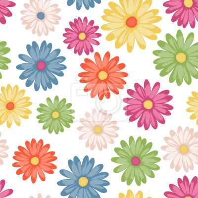 Tapete Bunte Gänseblümchen