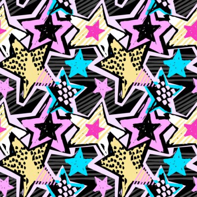 Tapete Bunte Graffiti-Sterne der Straßenkunst