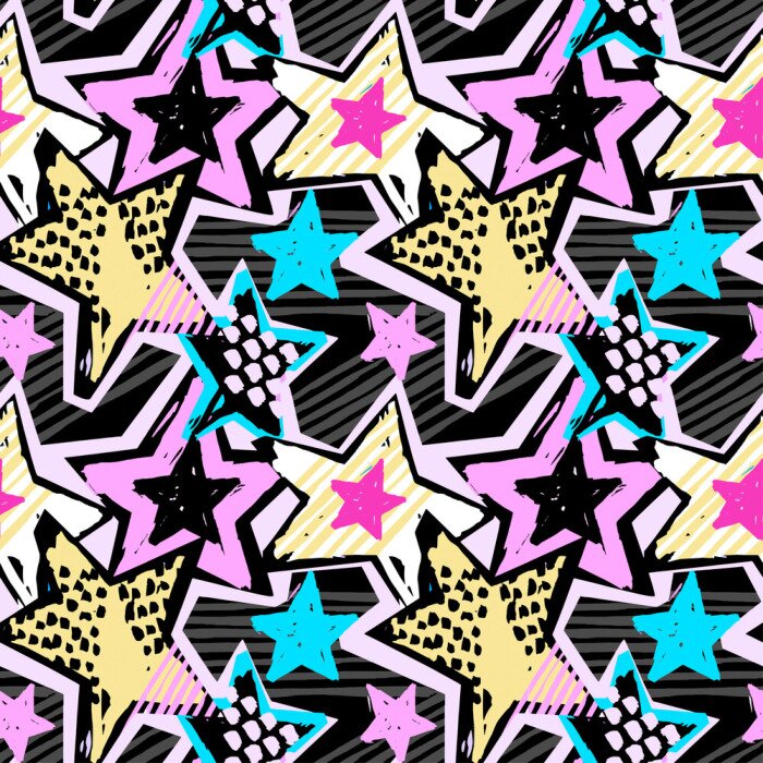 Tapete Bunte Graffiti-Sterne der Straßenkunst