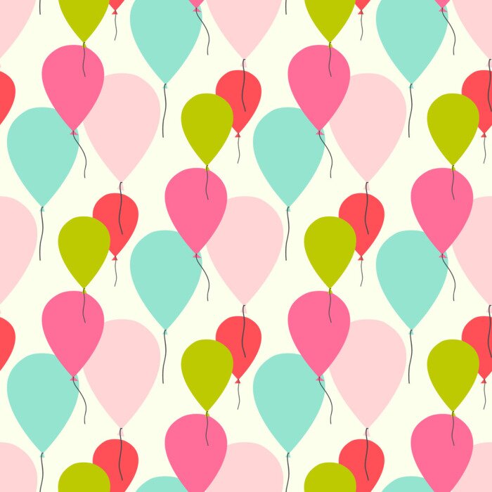 Tapete Bunte grafische Luftballons