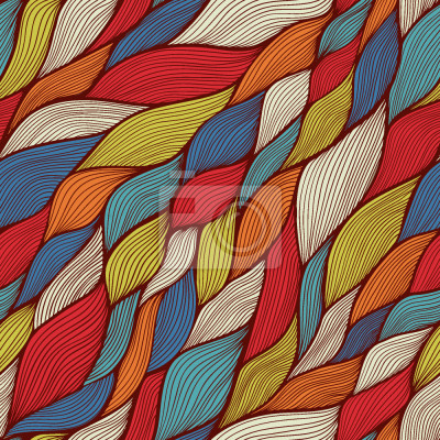 Tapete Bunte japanische Wellen