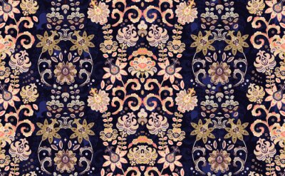 Tapete Bunte kleine orientalische Blumen auf dem Hintergrund