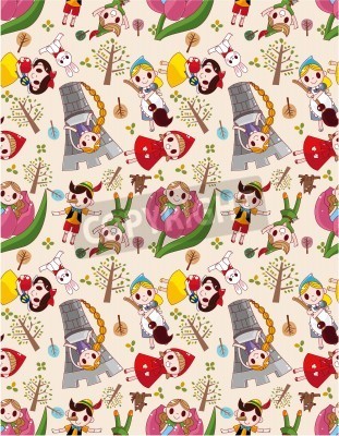 Tapete Bunte Menschlein und Sachen