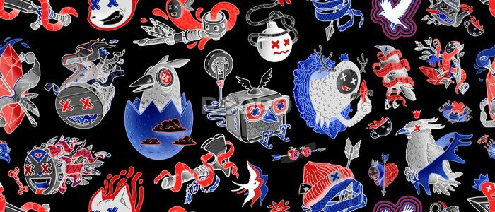 Tapete bunte Monster