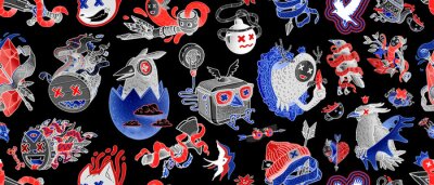 Tapete bunte Monster