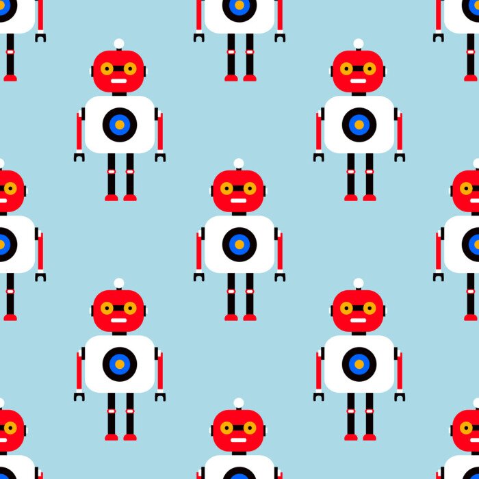 Tapete Bunte Roboter