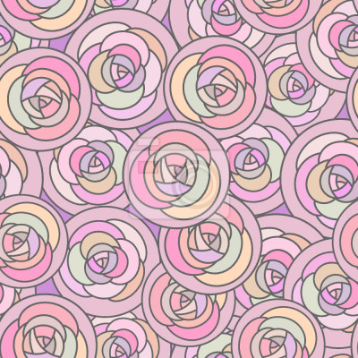 Tapete Bunte Rosen im Glasmalerei-Stil Grafik