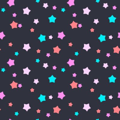 Sticker Bunte Sterne auf schwarzem Hintergrund Grafik