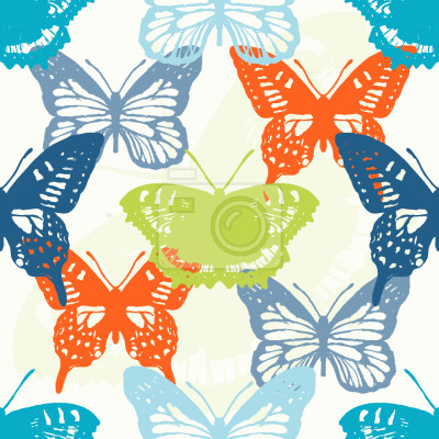 Tapete Bunte überlappende Schmetterlinge