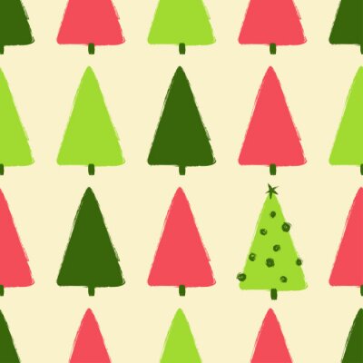 Tapete Bunter Wald auf pastellfarbenem Hintergrund