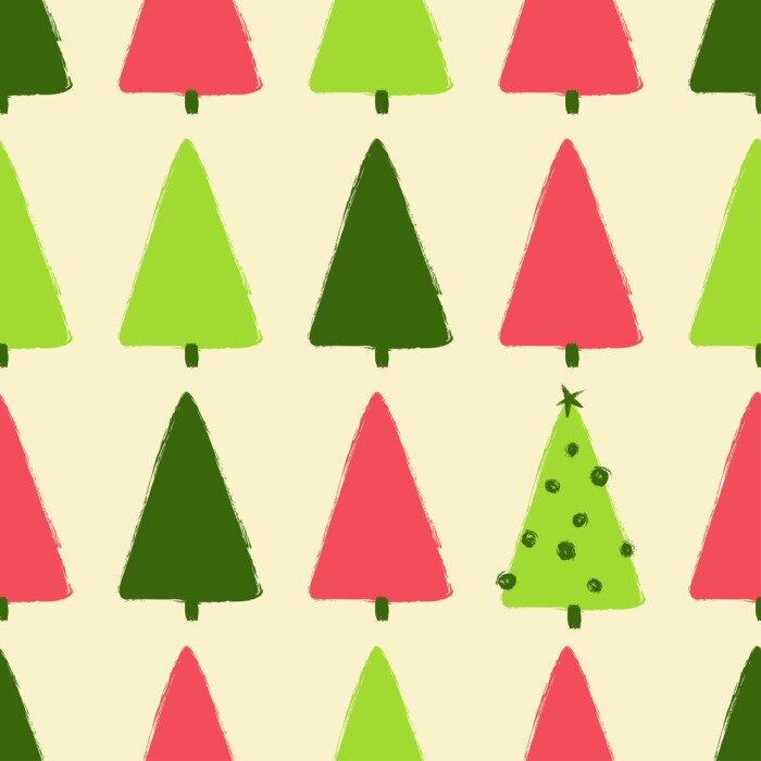 Tapete Bunter Wald auf pastellfarbenem Hintergrund