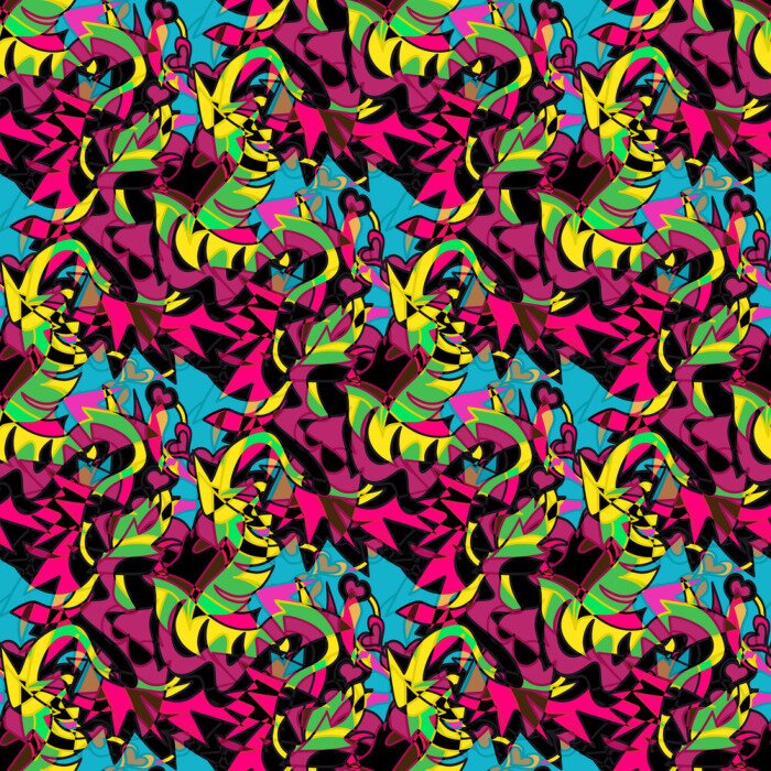 Tapete Buntes Graffiti mit Schlangen