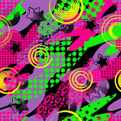 Tapete Buntes, helles Pop-Art-Graffiti