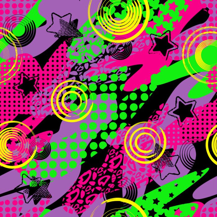 Tapete Buntes, helles Pop-Art-Graffiti