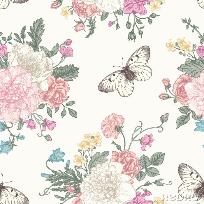 Tapete Buntes Muster Shabby Chic