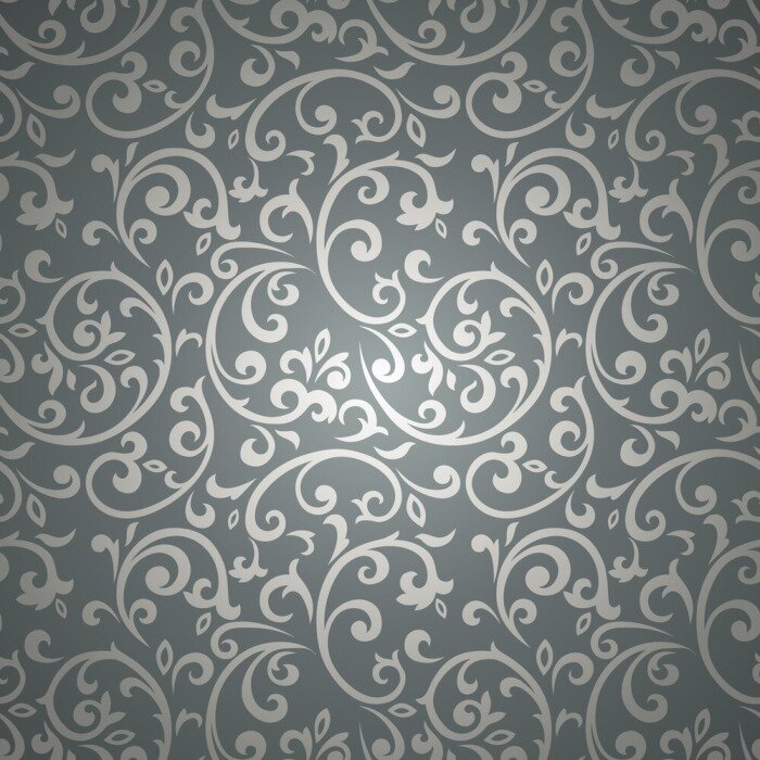 Tapete Buntes Ornament grau