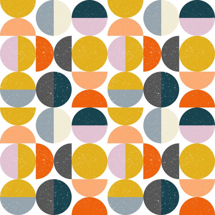 Tapete Buntes skandinavisches Design mit Rädern