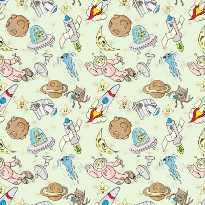 Tapete Buntes Weltraummuster