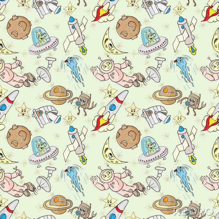 Tapete Buntes Weltraummuster