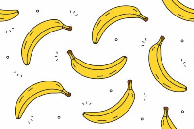 Tapete Cartoon-Bananen auf weißem Hintergrund