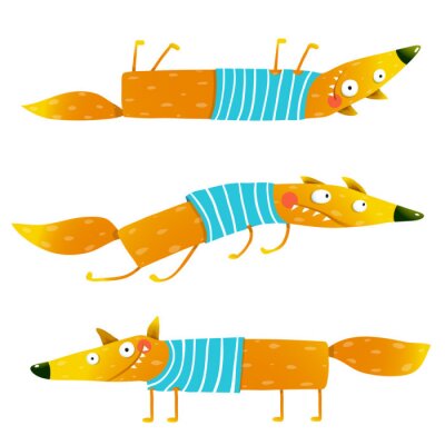 Tapete Cartoon-Fuchs im blauen Hemd