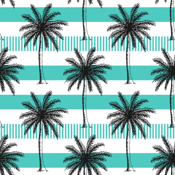 Tapete Cartoon-Palmen