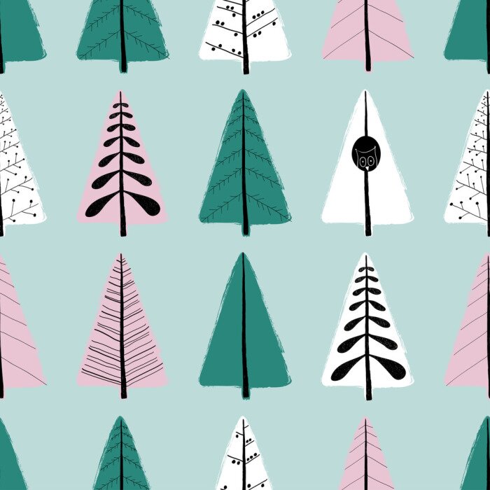 Tapete Cartoon-Zierbäume