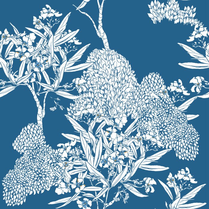 Tapete Chinoiserie Pflanzenmotif