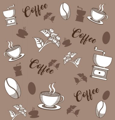 Tapete Coffee pattern background