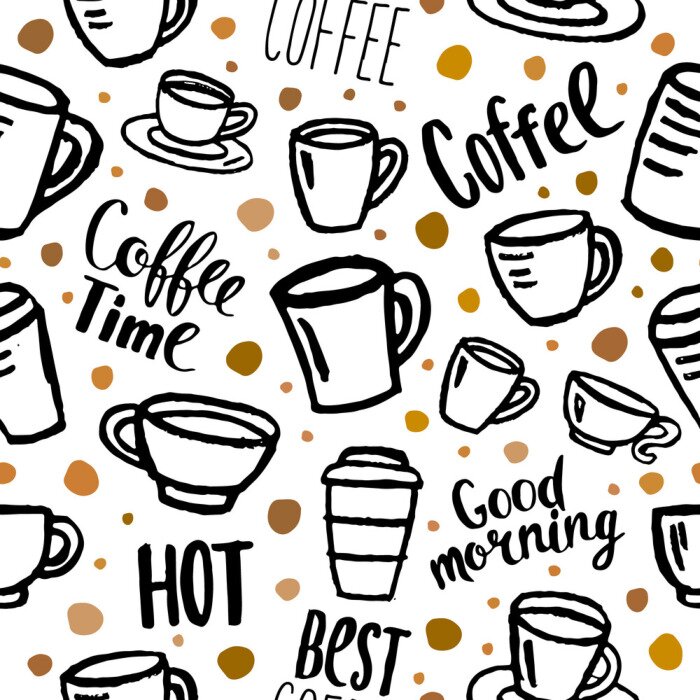 Tapete coffee seamless pattern