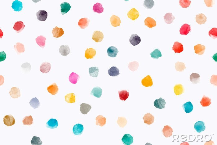 Tapete Color, abstract, diverse seamless pattern with colorful watercolor stains made in vector