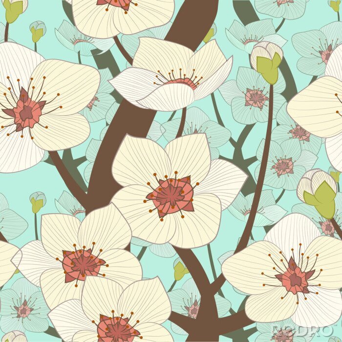 Tapete Cremige Blütenblätter