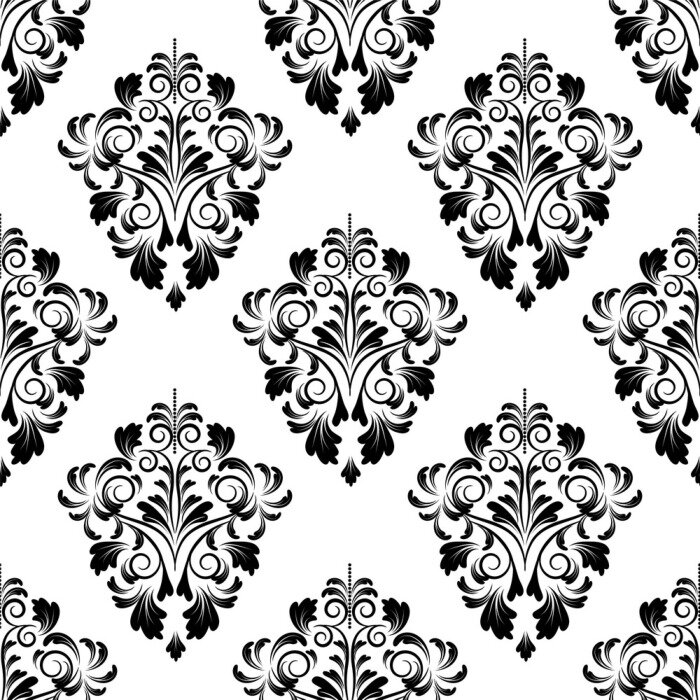 Tapete Damast-Muster. Blumentapete