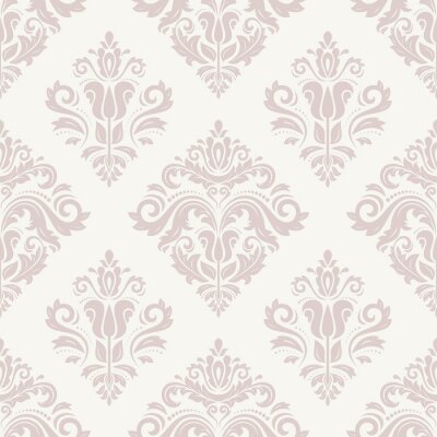 Tapete Damast nahtlose Muster. Orient-Rosa-Hintergrund
