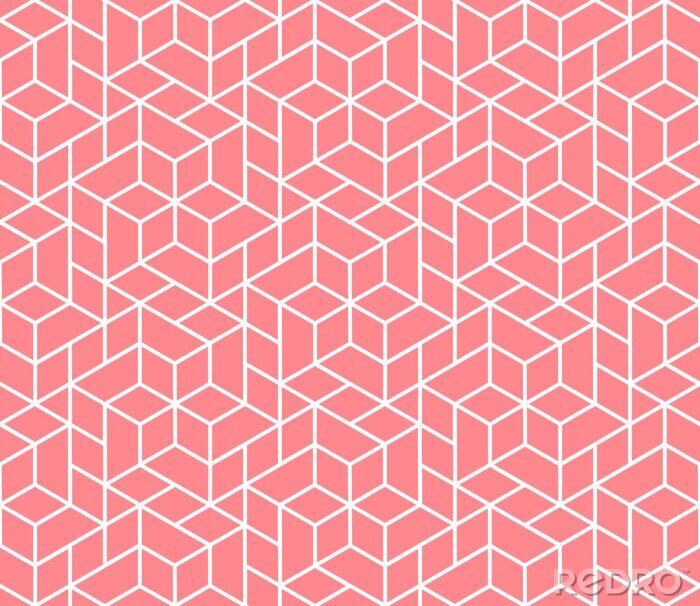 Tapete Das geometrische Muster mit Linien. Nahtloser Vektorhintergrund. Weiße und rosa Textur. Grafisches modernes Muster. Einfaches Gittergrafikdesign