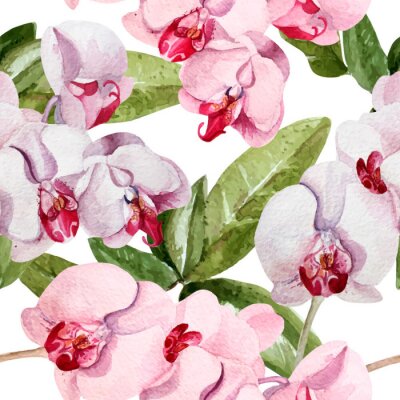 Tapete Das Muster mit Orchideenblüten