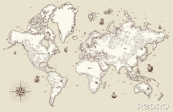 Tapete Dekorative beunruhigte Karte