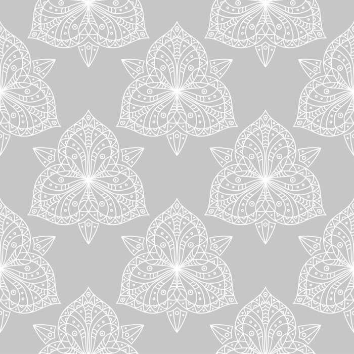 Tapete Dekorative Mandalas in Grau