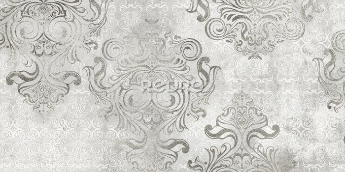 Tapete Dekorative Ornamente Muster in Grautönen