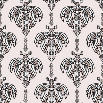 Tapete Dekoratives Muster auf pastellfarbenem Hintergrund