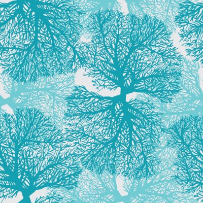 Tapete Dekoratives Muster mit blauen Korallen