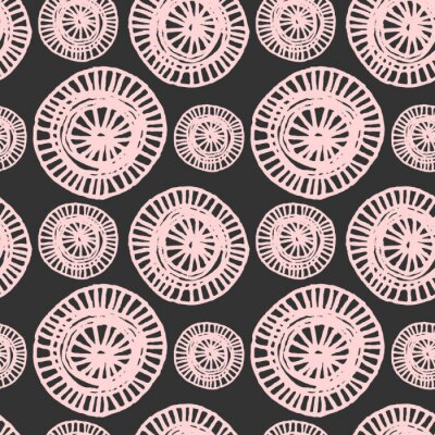 Tapete Design mit großen rosa Punkten mit Mustern