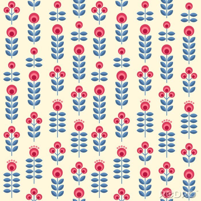Tapete Design mit skandinavischen Blumen
