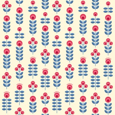 Tapete Design mit skandinavischen Blumen