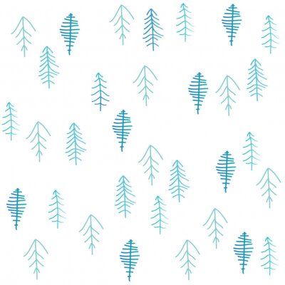 Tapete Dezente Blaufichte