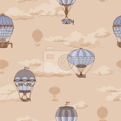 Tapete Die Ballonfahrt der Montgolfier-Brüder