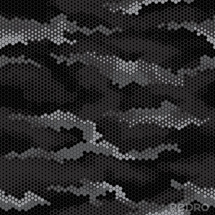 Tapete Digital geomteric hexagon camouflage stealth pattern