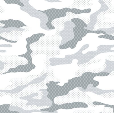 Tapete Dot pattern camouflage seamless background in white
