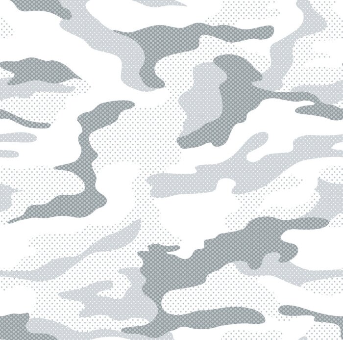 Tapete Dot pattern camouflage seamless background in white