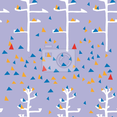 Tapete Dreieckige Blätter an Bäumen